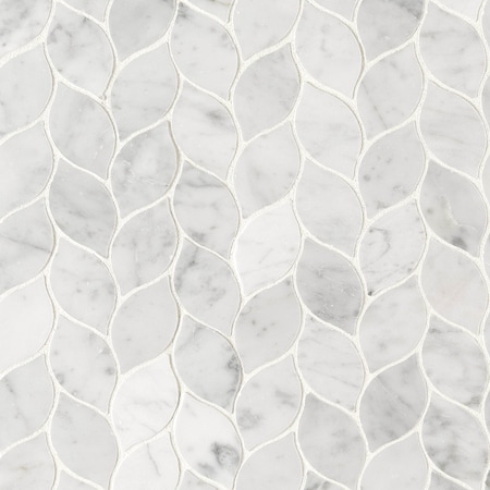 Carrara White Blanco SAMPLE Pattern Honed Marble Mesh-Mounted Mosaic Tile